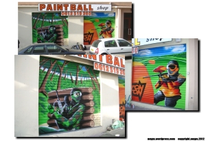 graffiti devanture paint ball shop marseille